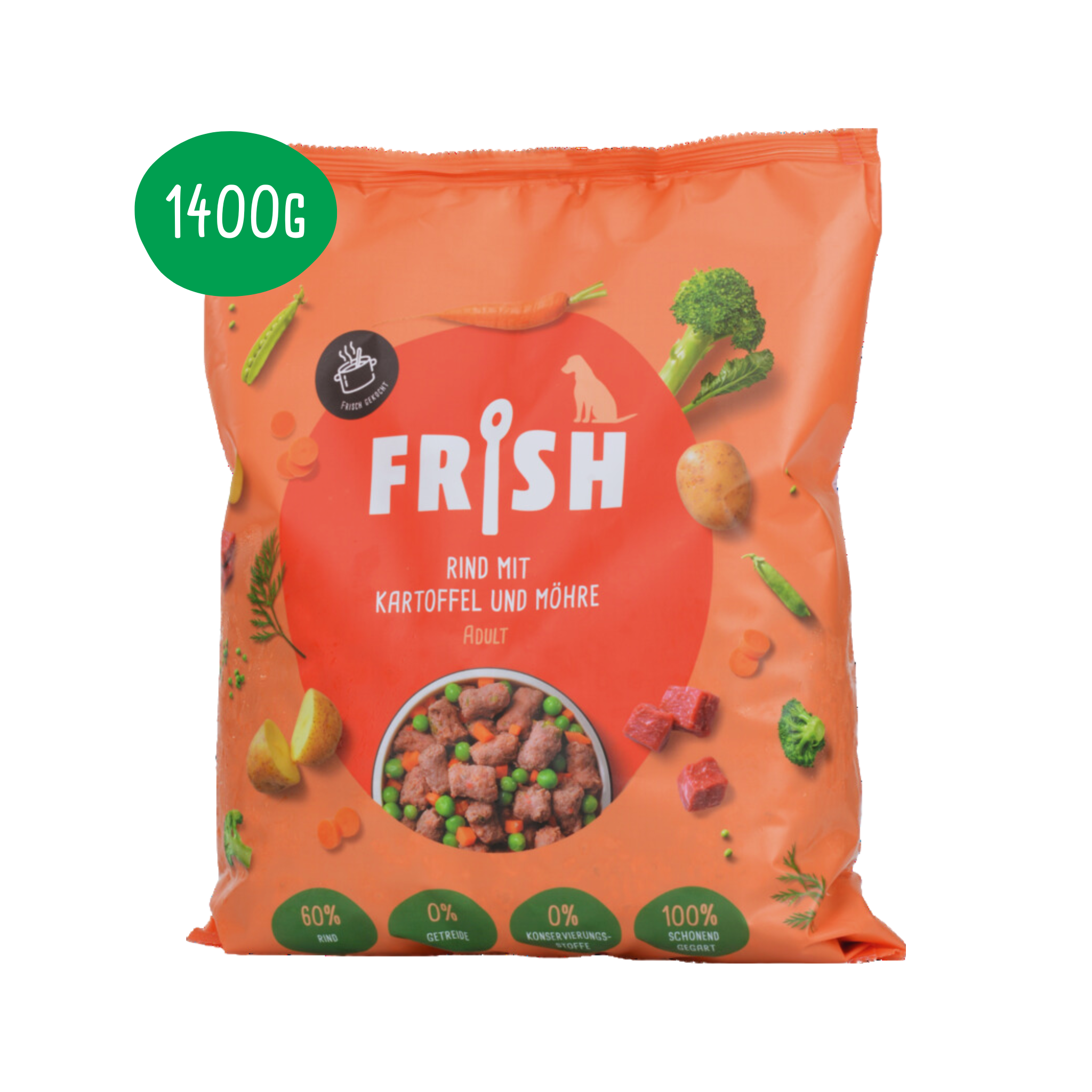 FRISH Hundefutter: Rind mit Kartoffel und Möhre in 1400g