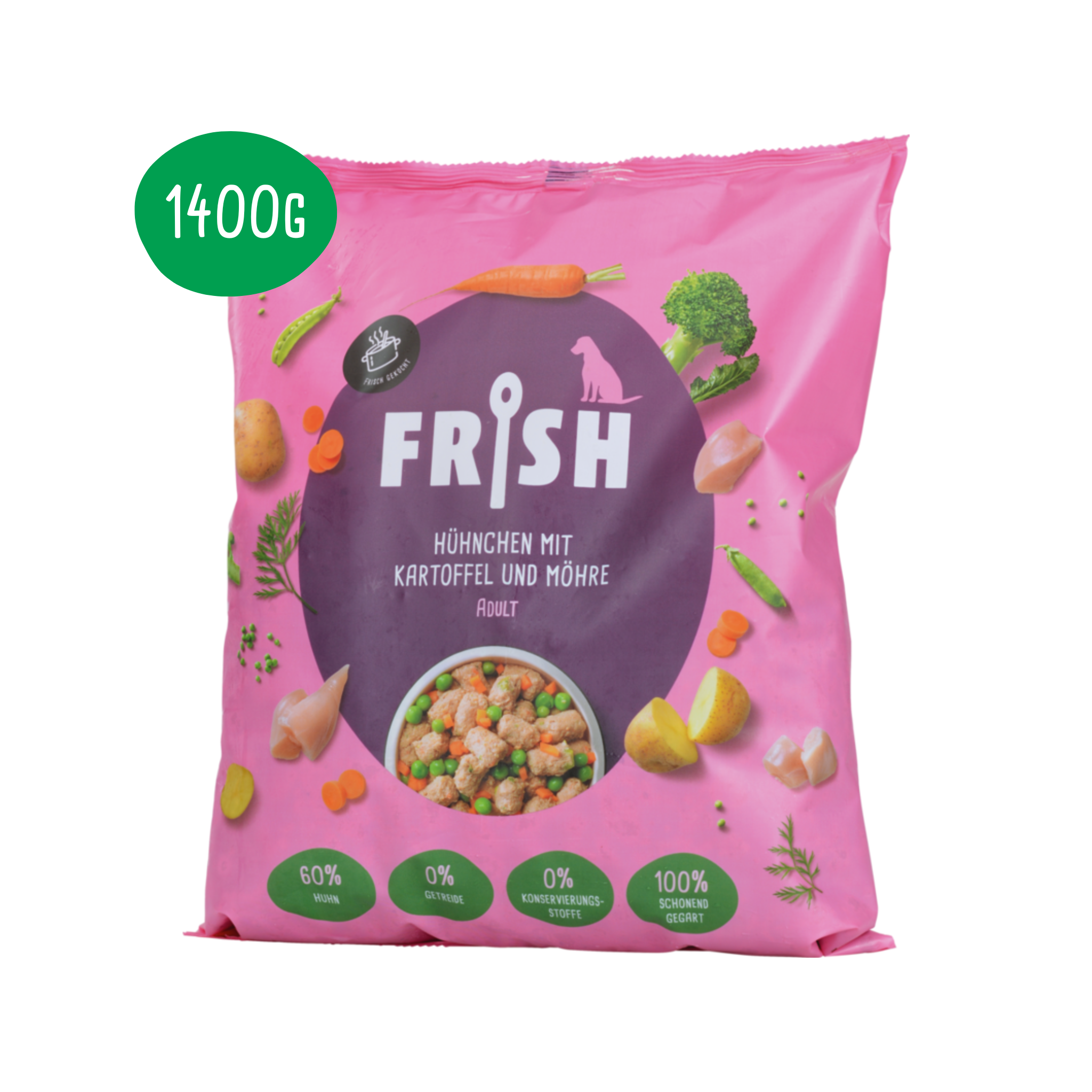 FRISH Hundefutter: Hühnchen mit Kartoffel und Möhre in 1400g