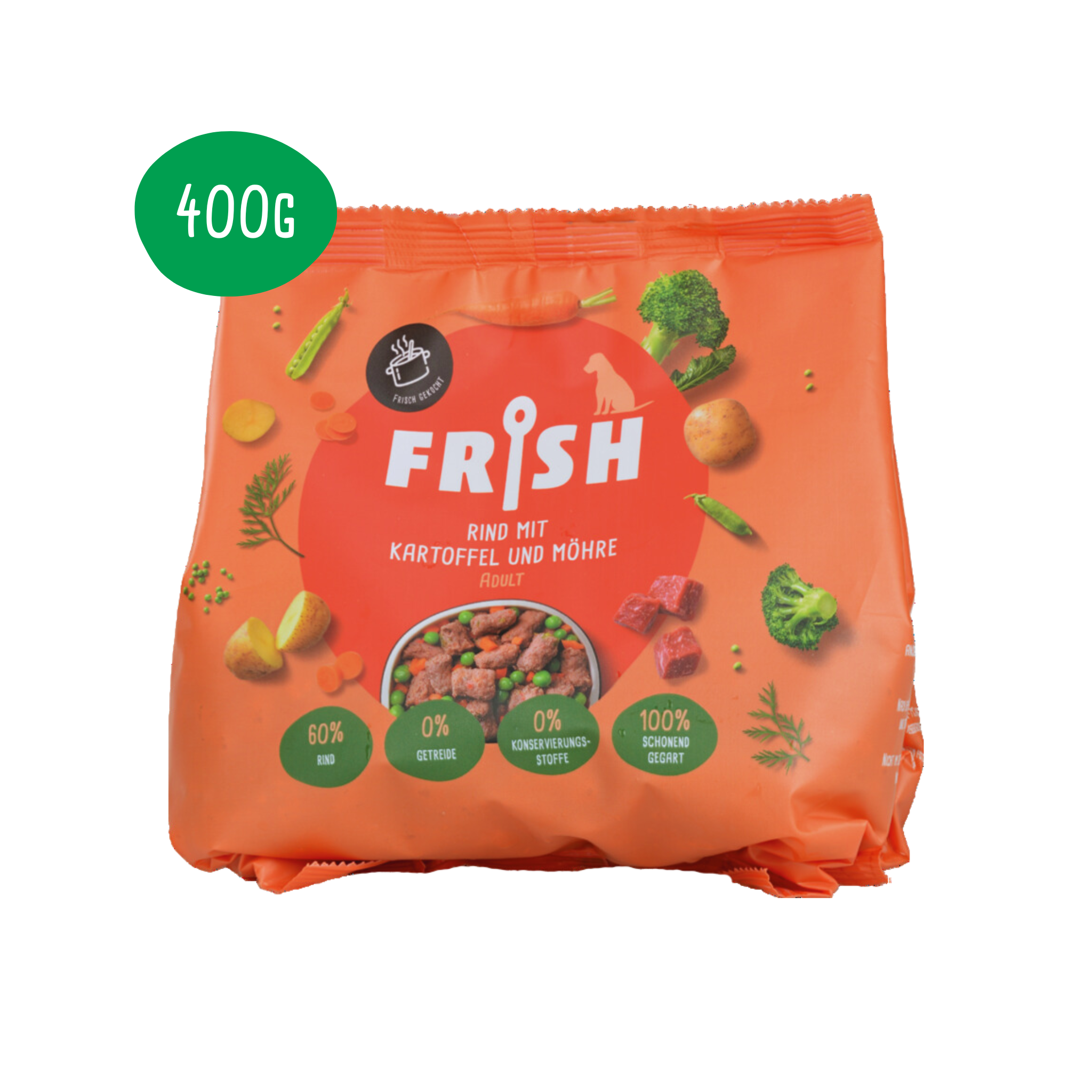 FRISH Hundefutter: Rind mit Kartoffel und Möhre in 400g