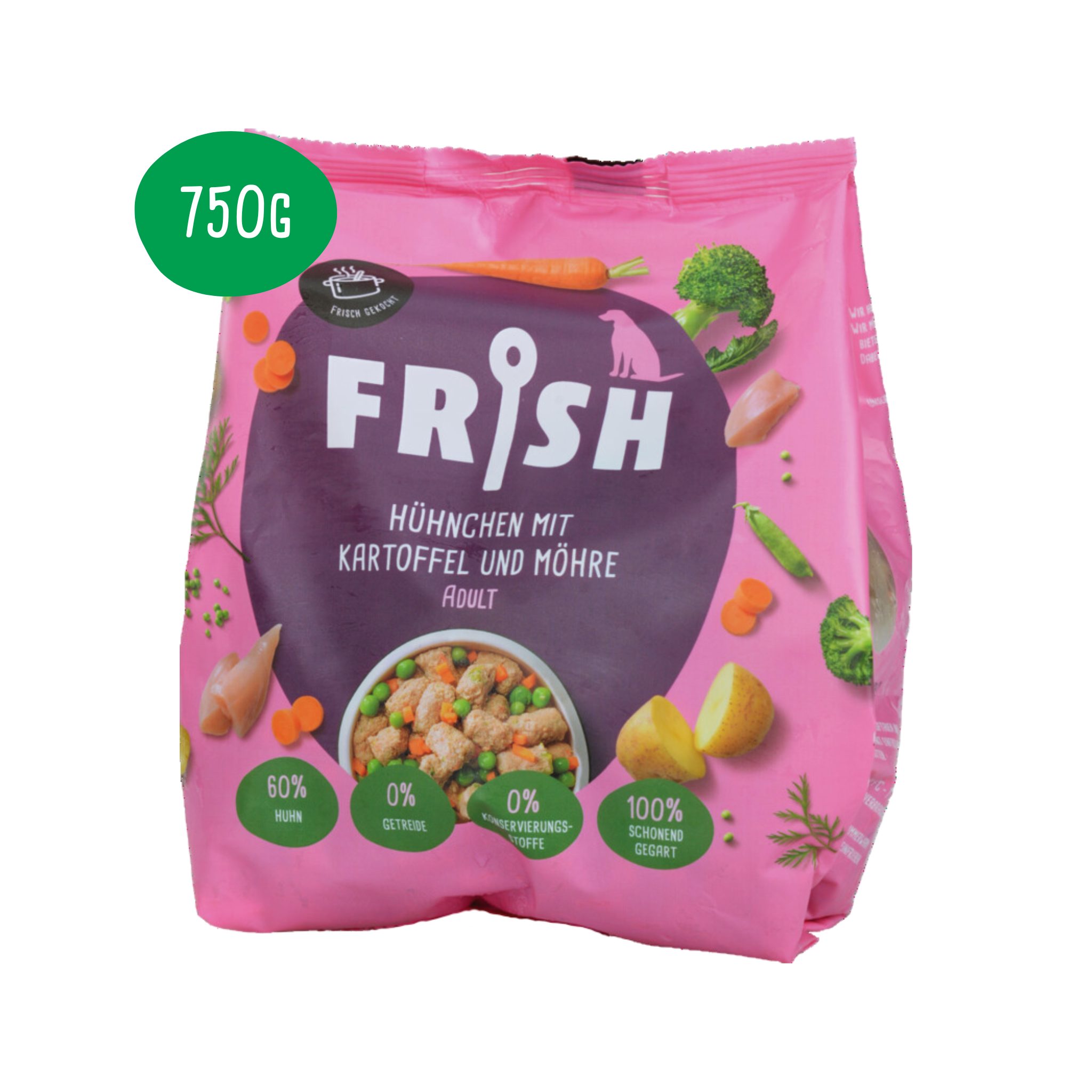 FRISH Hundefutter: Hühnchen mit Kartoffel und Möhre in 750g