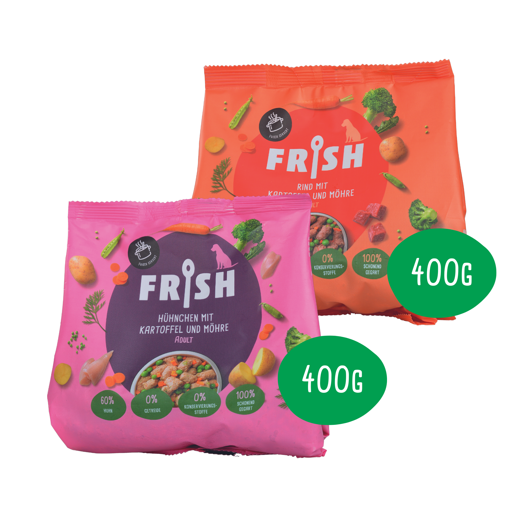 FRISH Mix Box Hundefutter: Hühnchen und Rind mit Kartoffel und Möhre 400 Gramm